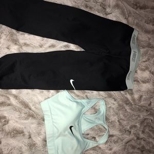 nike sports bra and capri leggings